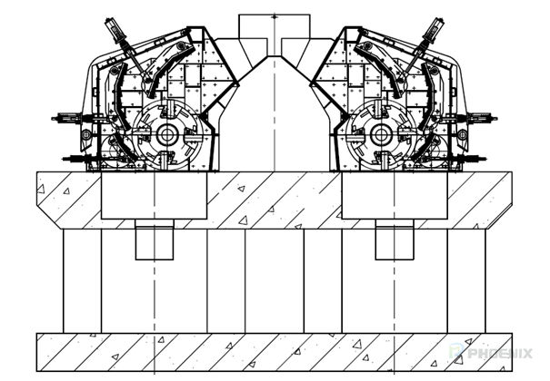 反擊式破碎機安裝簡圖 反擊式破碎機安裝簡圖